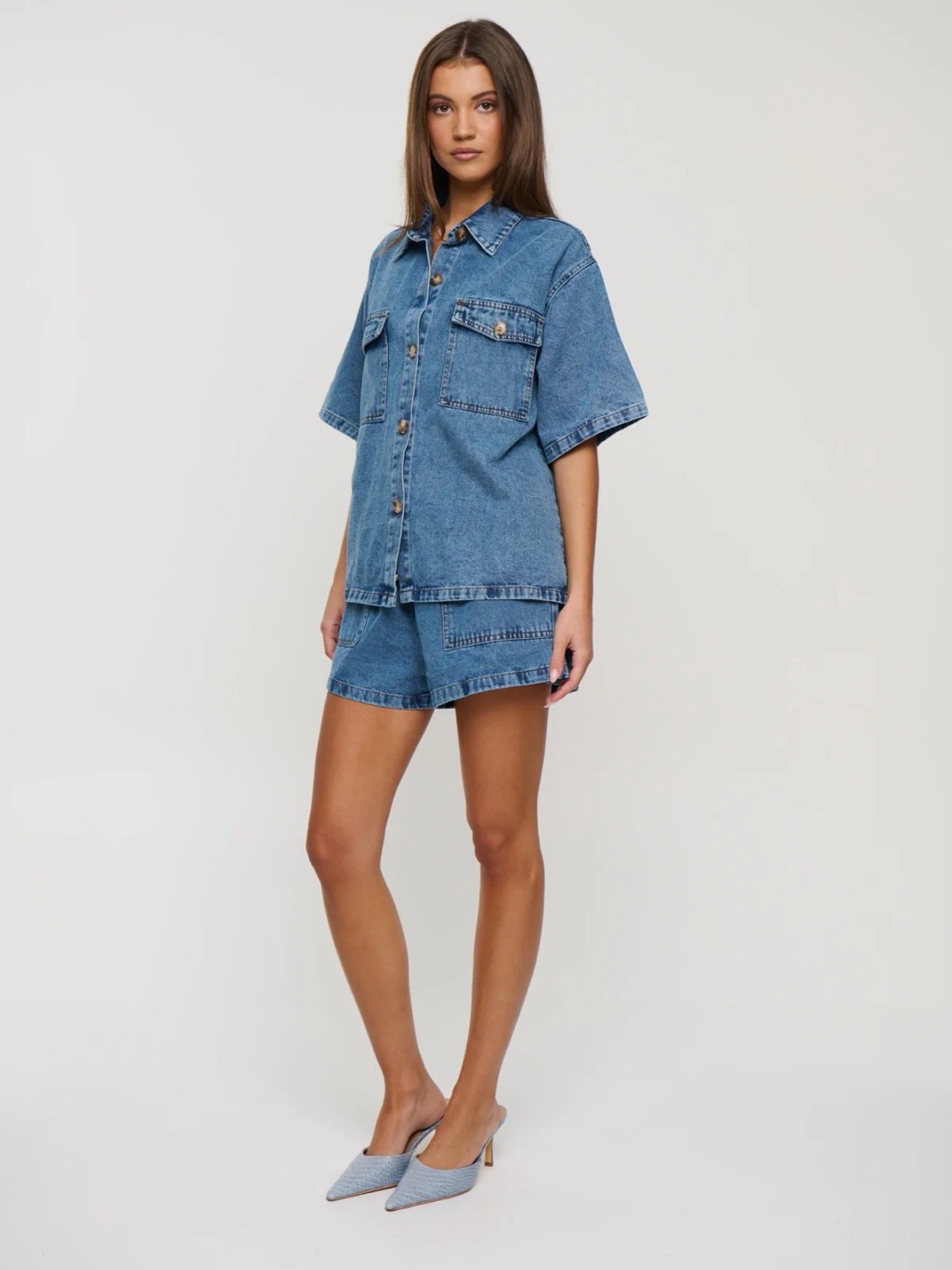 Bronze Snake Delaney Light Blue Denim Set